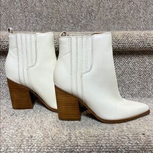 Marc Fisher White Heeled Ankle Boots